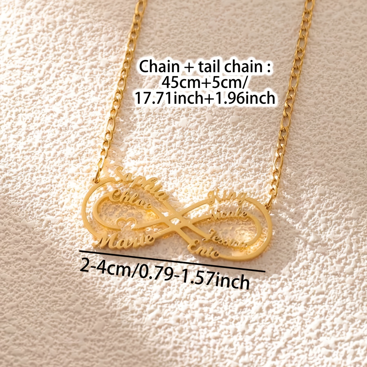 Custom Personalized 18K Plated Name Infinite Necklace for Women